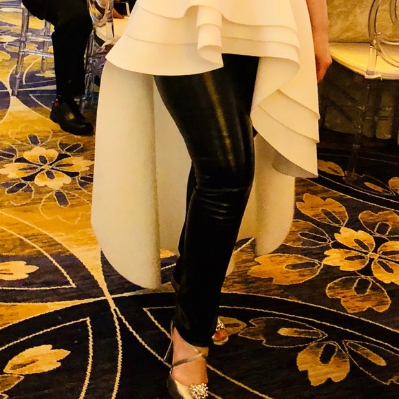 EUC SHINESTAR Faux Leather Shiny Stretchy Black Leggings High Waist Plus Sz 2X - Picture 2 of 14